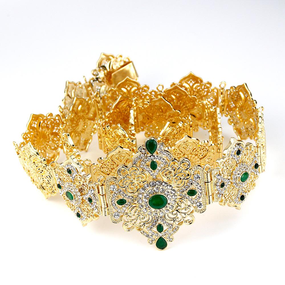 Lanț metalic în talie, bijuterii de nuntă, centură de culoare aurie, cu lungime reglabilă