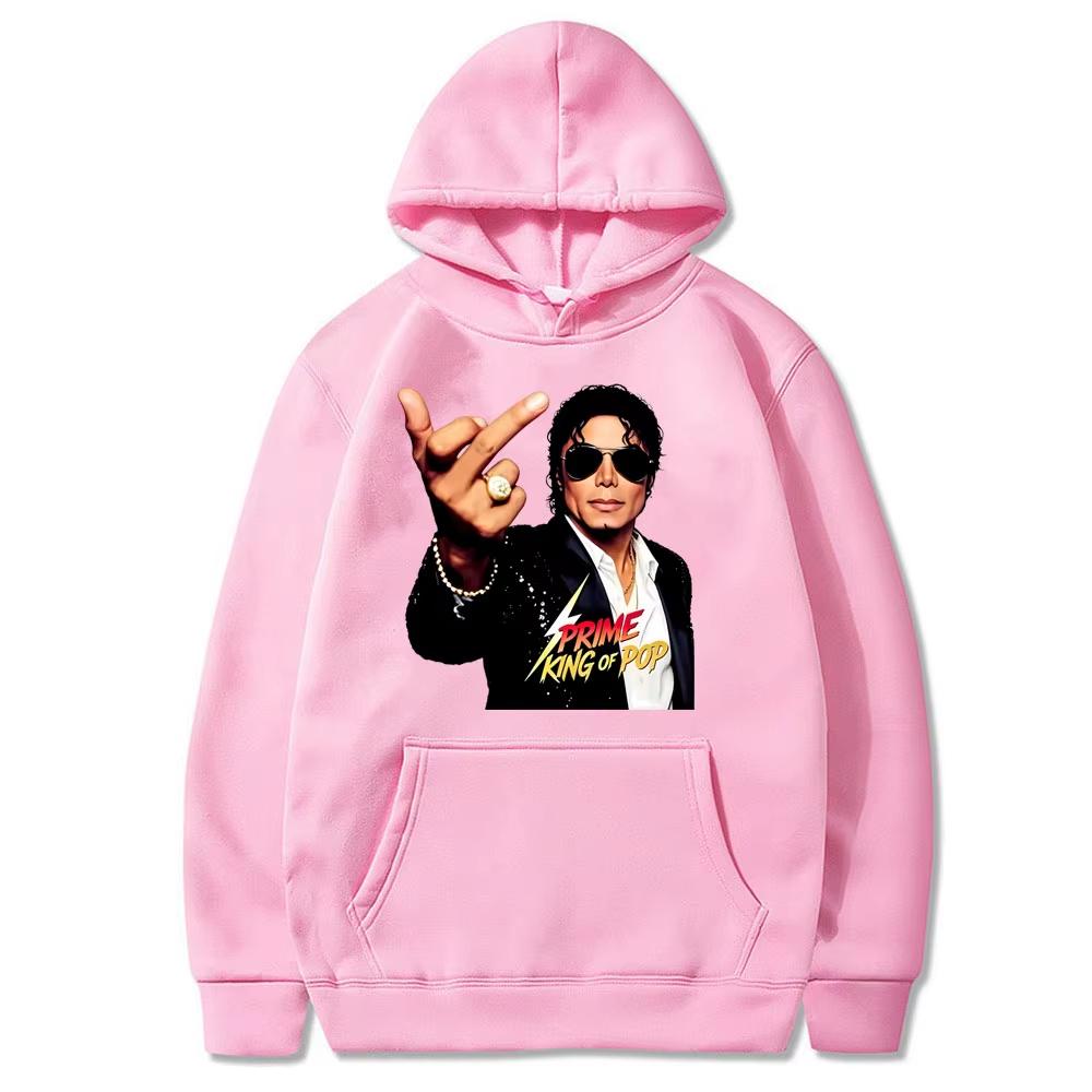 Hot Sale Michael Jackson Middle Finger Graphic Print Hoodie Men Women Retro Gothic Rock Sweatshirt Fashion Pullover Loose Casual Oversized Sweatshirt