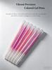 6 Pcs Colorful Gel Pens 0.5mm Fine Needle Nib Smooth Ink Pen for School Stationery & Office Supplies