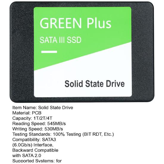 SATA III 2.5-inch SSD R/W Speed Up To 545MB/s 530MB/s 1/2/4TB Internal Solid State Drive Compatible with PC Computer Desktop Laptop