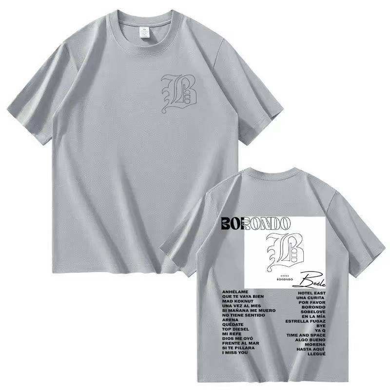 Hot Rapper Beele New Album Borondo Double Sided Print Graphics Merch 2026 Men Short Sleeve top Harajuku Casual Cozy Tshrit