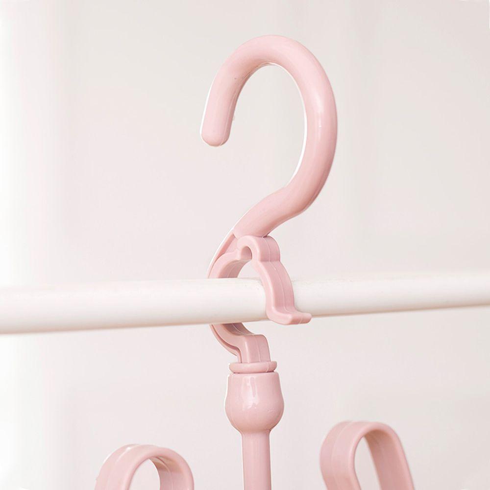 Rotatable Clothes Plastic Storage Shelf Shoe Racks 2 Hooks Drying Hanger