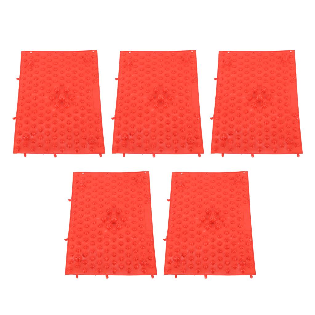 5Pcs Foot Massage Mat TPE Acupressure Walking Toe Plate Massage Pad for Home Outdoor Game Red