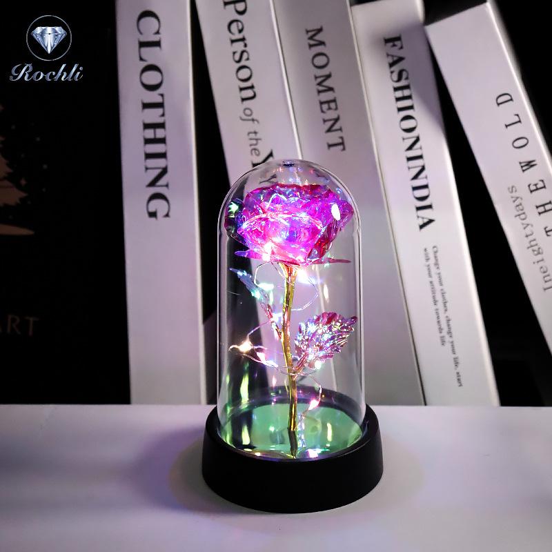 

Rose Lamp with Glass Cover: Luminous Preserved Flower Gift for Valentine s Day & New Year 8*15cm Plastic Cover