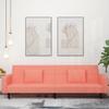 2 Seater Sofa Bed with 2 Pillows Pink Velvet