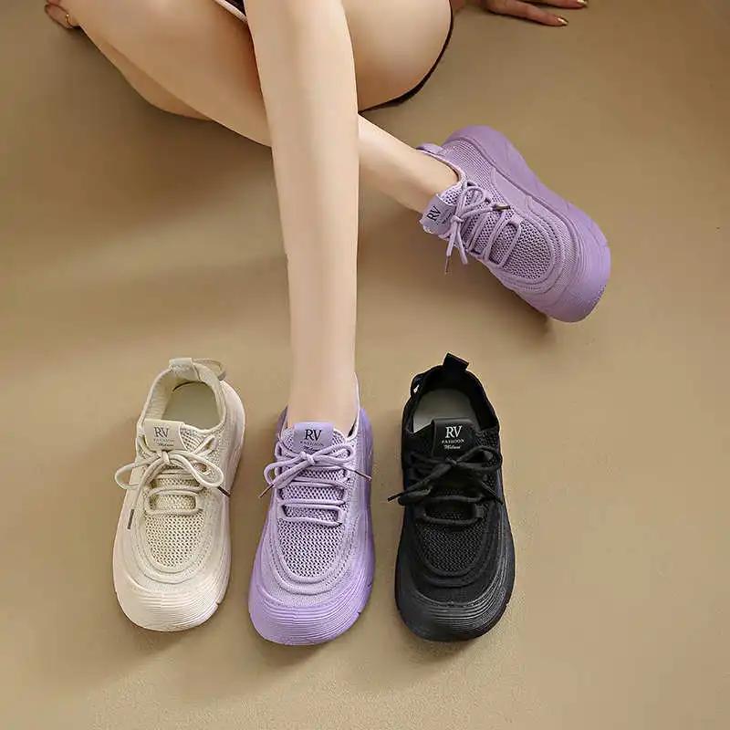 Thick Bottom Legitimate Leather Sport Shoes Woman Sneakers Casual Original Tenise For Women Shoes Woman Size 43
