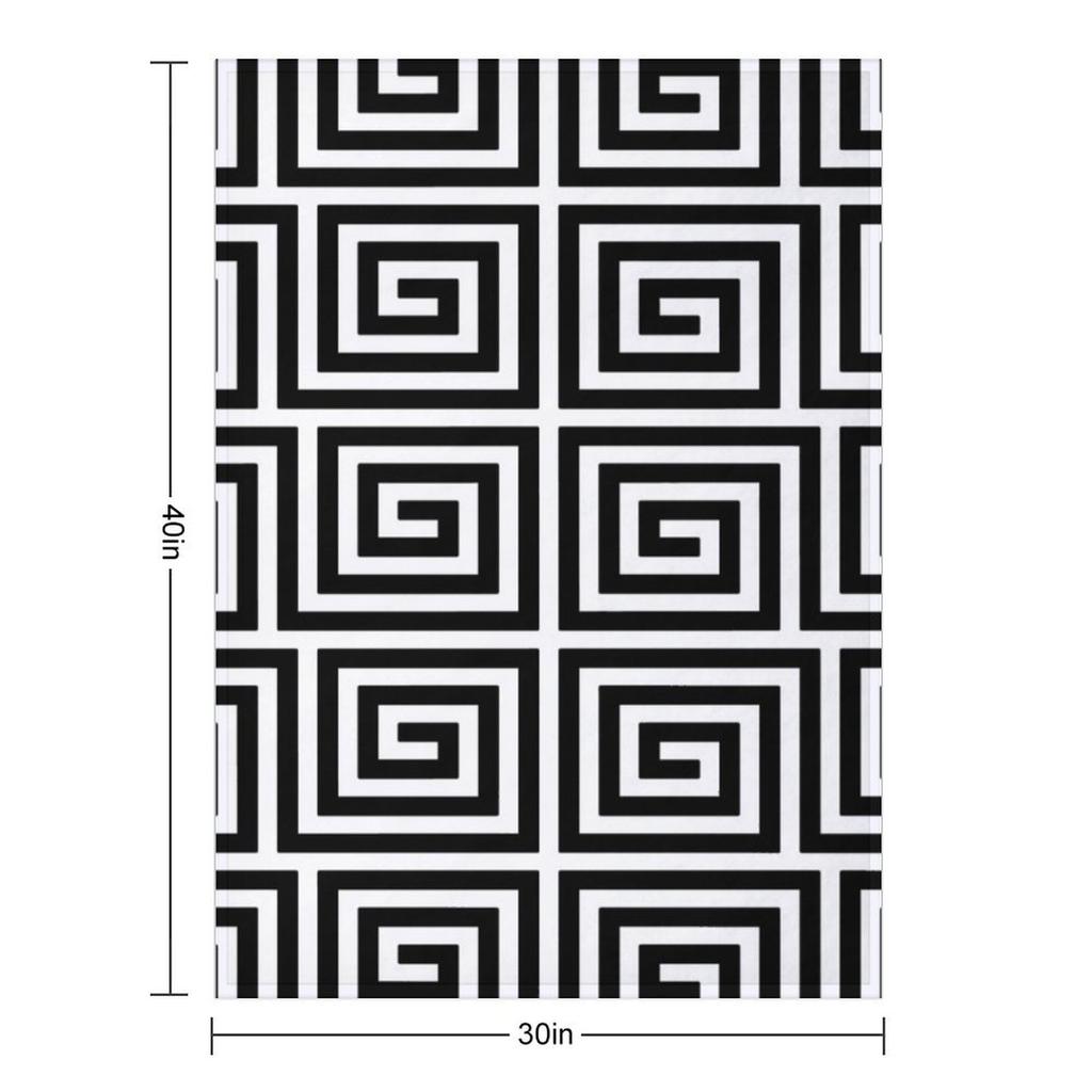 Greek Key Pattern 122 Black and White Throw Blanket Large Blankets For Bed Luxury St Blankets and Throws Blankets