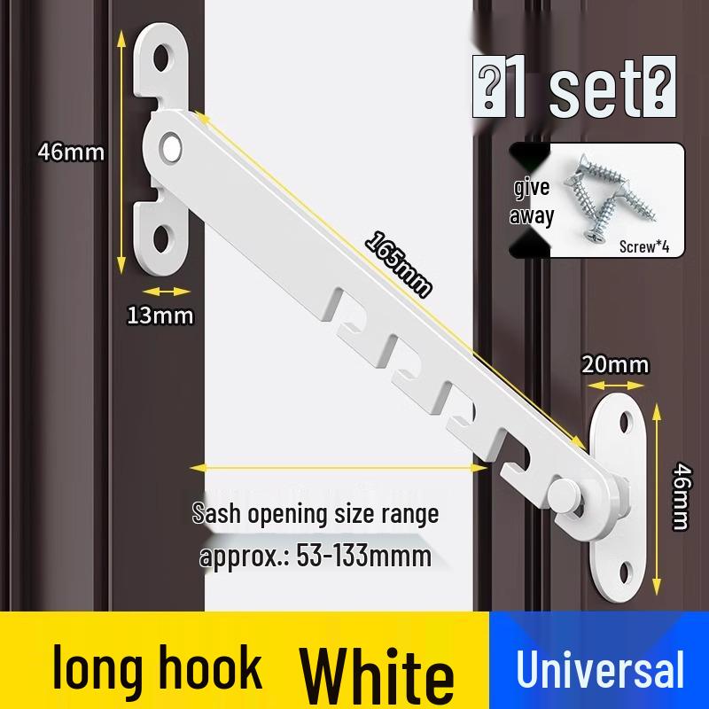 Child Safety Lock for Doors & Windows - Windproof Steel & Aluminum Alloy Support and Latch