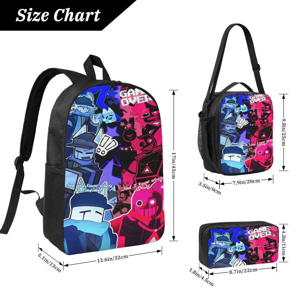 Cube And Blixer Forsaken Kids Backpack Lunch Box Pencil Boxes For Boys Girls Backpacks Kawaii School Bag Bookbag Set