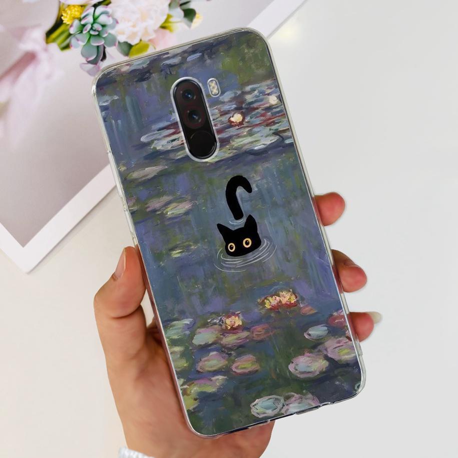 Para Xiaomi Pocophone F1 Funda Poco F1 Moda Flor Cubierta Silicona Suave Delgada Funda de Teléfono Para xiaomi Pocophone F1 Global F 1 Funda