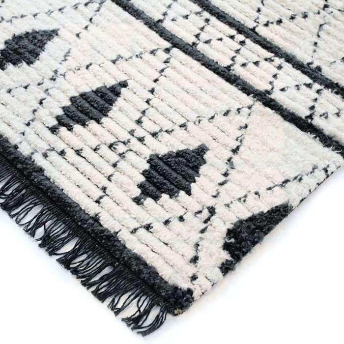 Very Soft Rug Diamonds Beige and Dark Grey 120x170