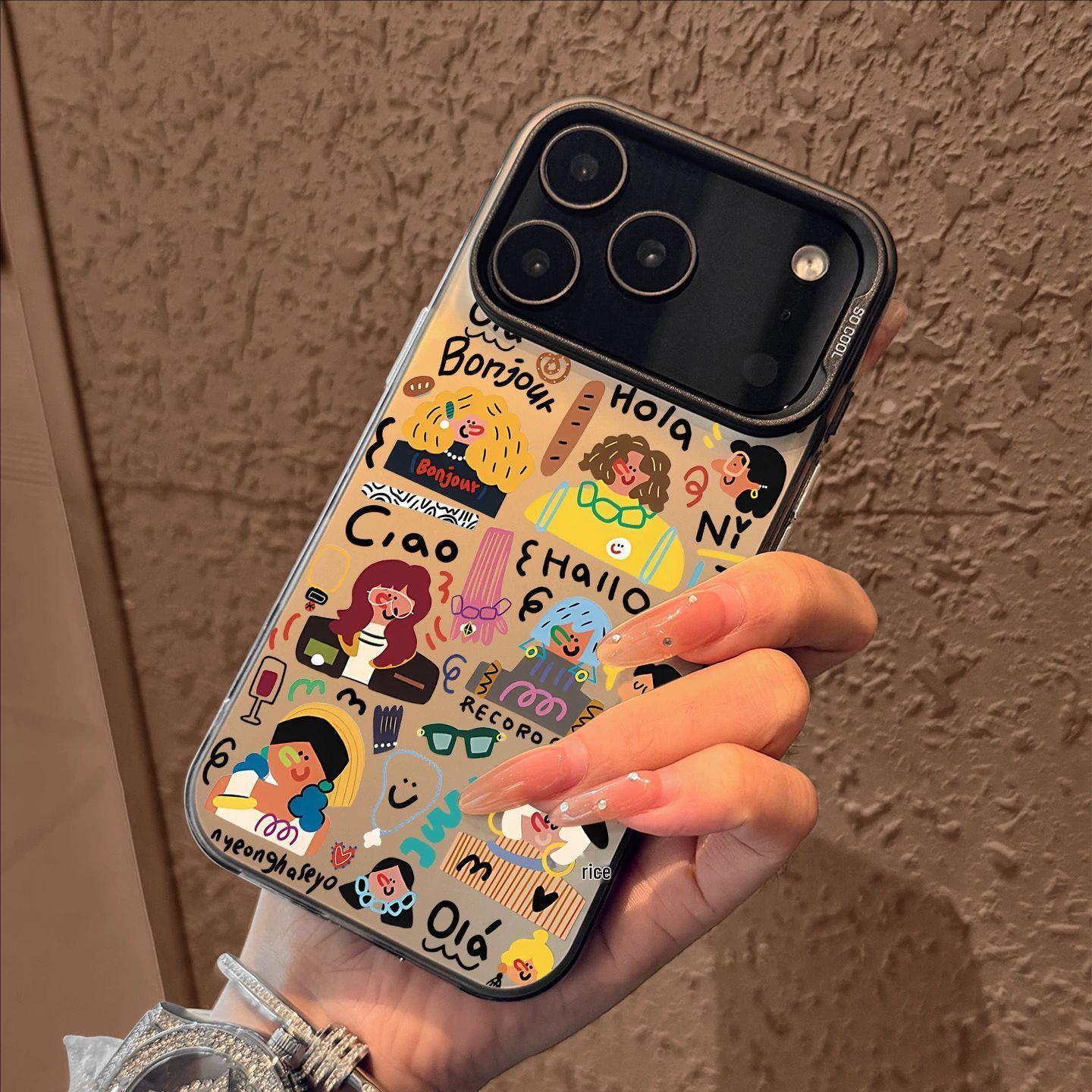 

Abstract Girl Silver Phone Case for iPhone 17 Pro Max, Available in 15/14/13/12 Colors. 15 Pro