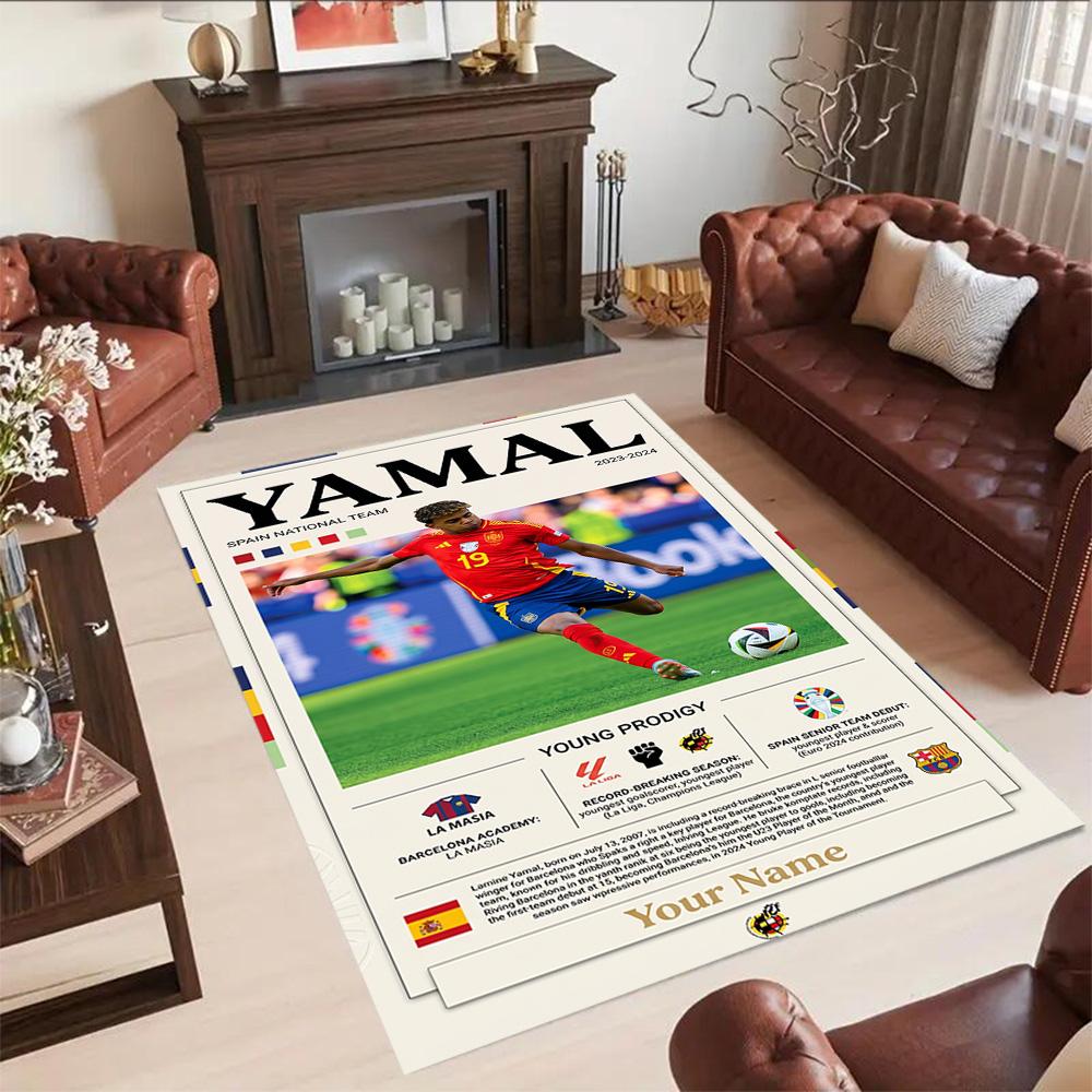 Lamin Yamal Personalisierbares Namens-Fußmatten-Design Für Spielzimmer Wohnheim Foyer Außen Rutschfester Teppich Anime Bürodekoration Spirituelles Geschenk