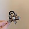 Elegant Rhinestone Flower Claw Clip for Women - High-End Shark Clip for Updo & Half-Up Hairstyles