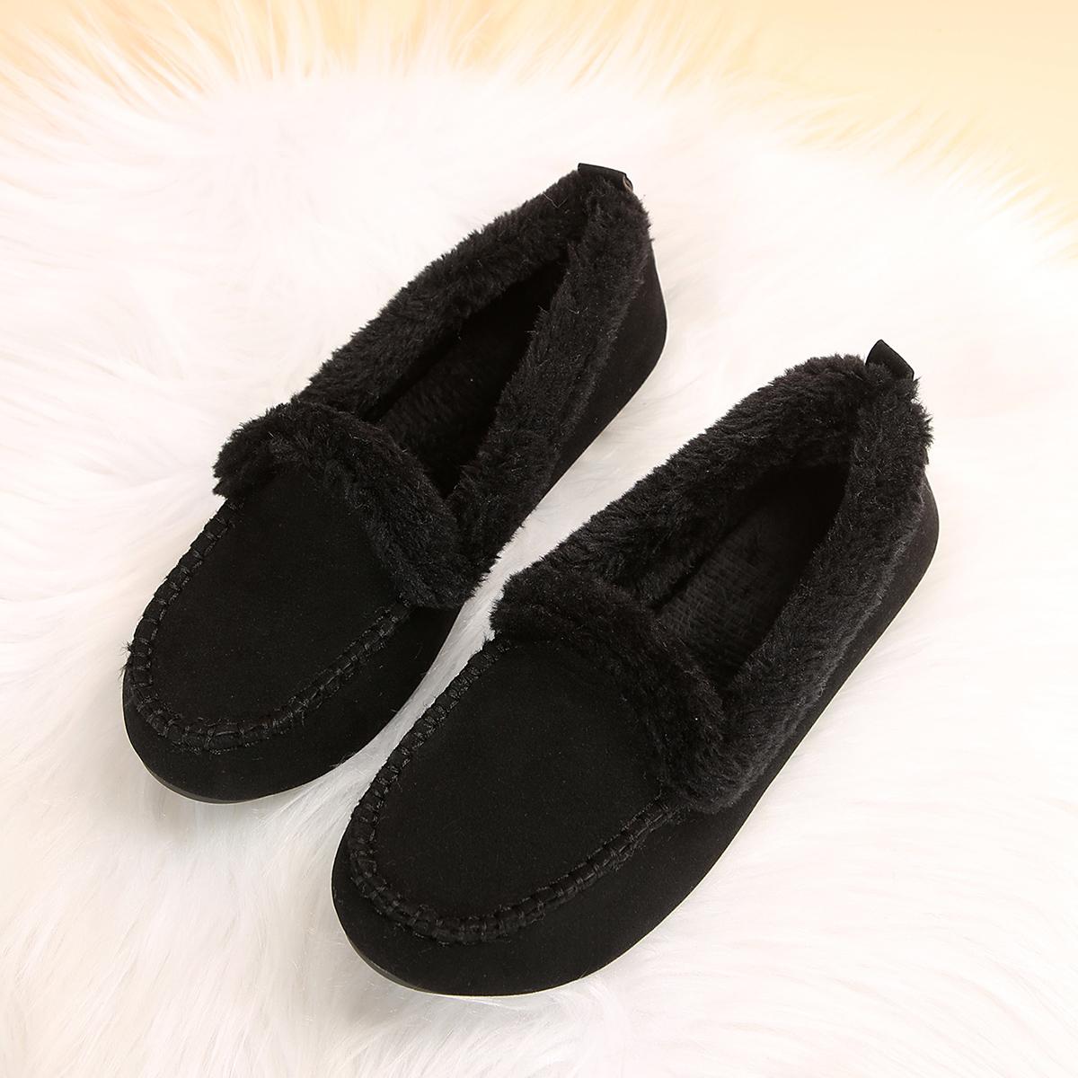 

Модные Aphixta Мягкие Пушистые Лоферы Балетки Женская Обувь Слипоны Швы Повседневные С Круглым Носком Балетки Женская Классическая Обувь Осенне-Зимние Лоферы 35 чёрный