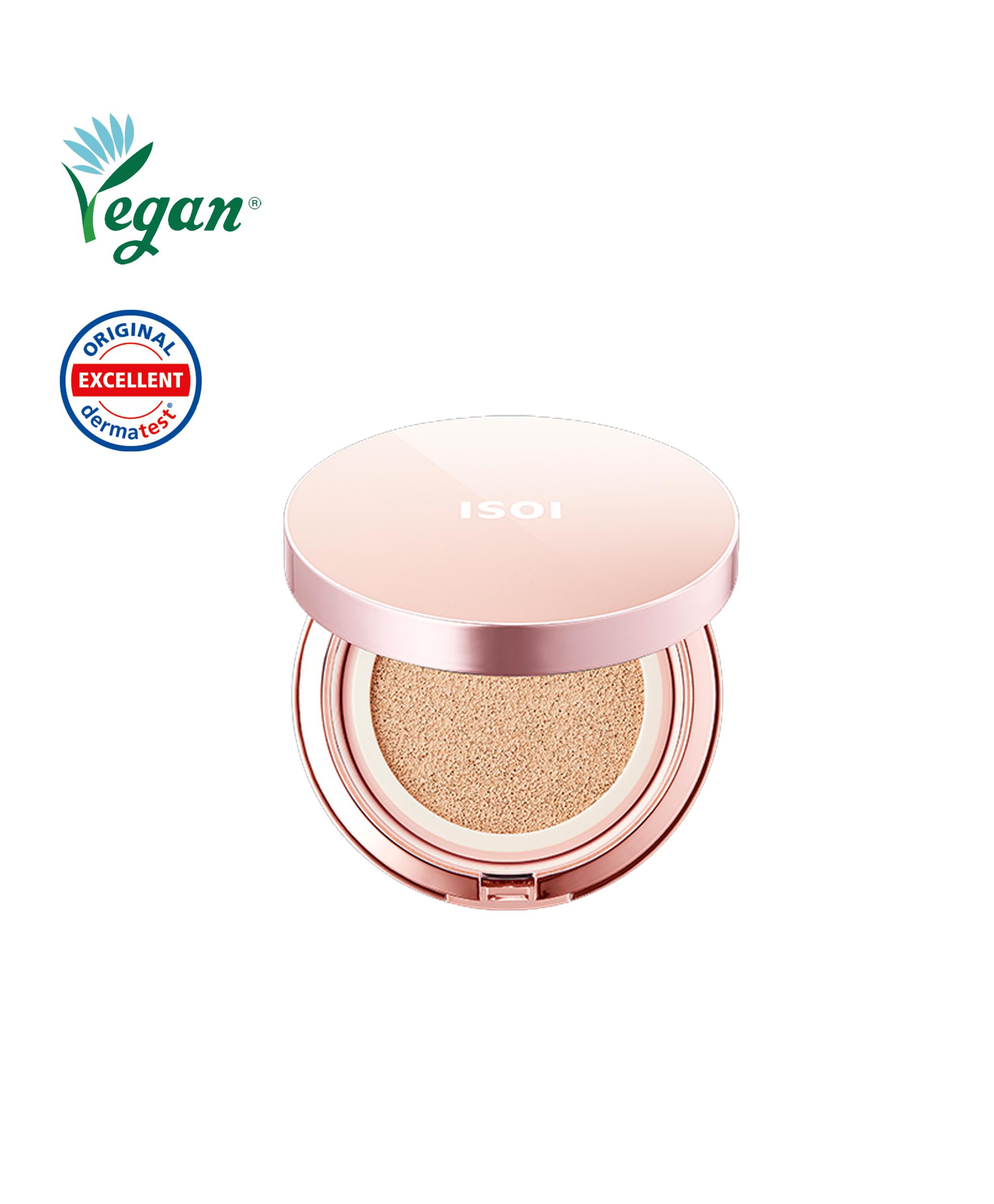 

ISOI Skincare Vegan Cushion - 13g + Refill (13g) - SPF38/PA++/ Dewy-glowing finish, Moisturizing, Korean Cosmetics, Kbeauty