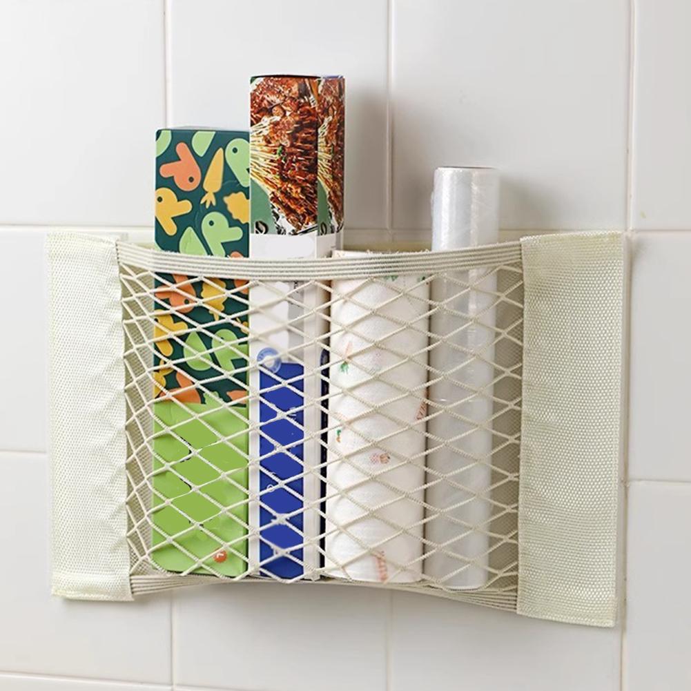 Breathable Mesh Storage Bag Large Capacity Wall-Mounted Garbage Storage Bag Hanging Storage Mesh Bag For Kitchen Cabinet Door