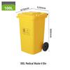 Yellow 40L Foot-Operated Medical Waste Bin with Lid for Hospitals and Clinics