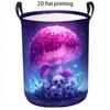 1pc Laundry Basket, Creative Neon Mushroom Forest Style Dirty Clothes Hamper, Large Capacity Foldable Storage Organizer, Durable Home Lifestyle Bedroo