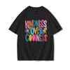 Harajuku Y2k Trend Girls Short Sleeve Tee Kindness Over Coolness Graphic Tee Unisex Clothing 100 Cotton Street Hip Hop T Shirt