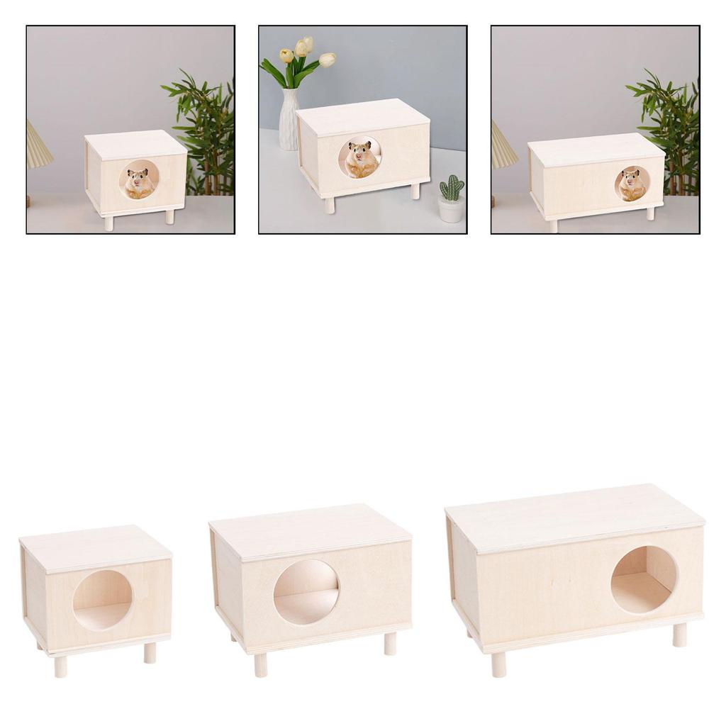 Wooden Hamster House Hideout Hideaway Hamsters Bedding Sturdy Decor Hamsters Accessories for Mice Rat Gerbils Guinea Pig