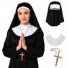1/3Pcs Victorian Halloween Gothic Costume Nun Collar Gothic Hat White Collar  Costume Party