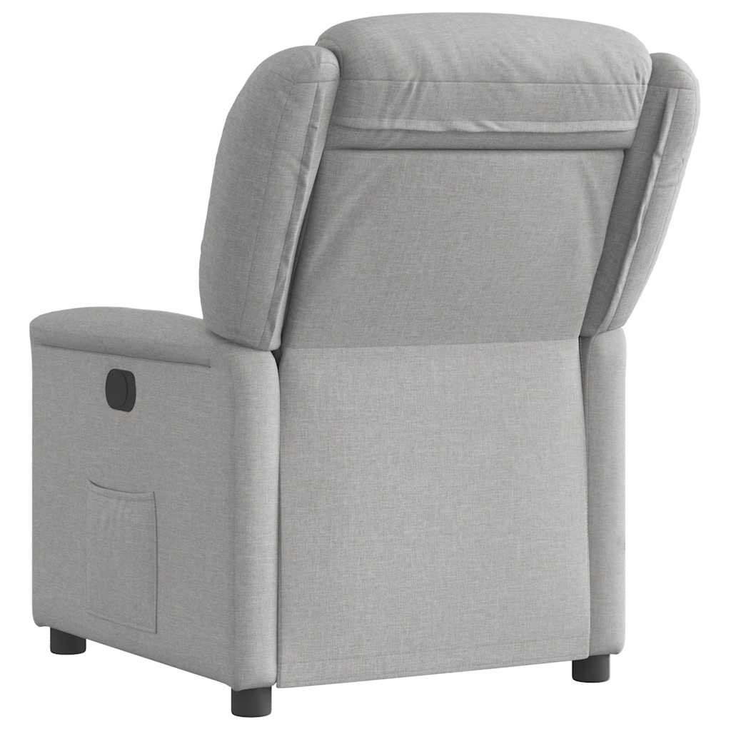 Folding Armchair, Grey, Upholstered In Fabric