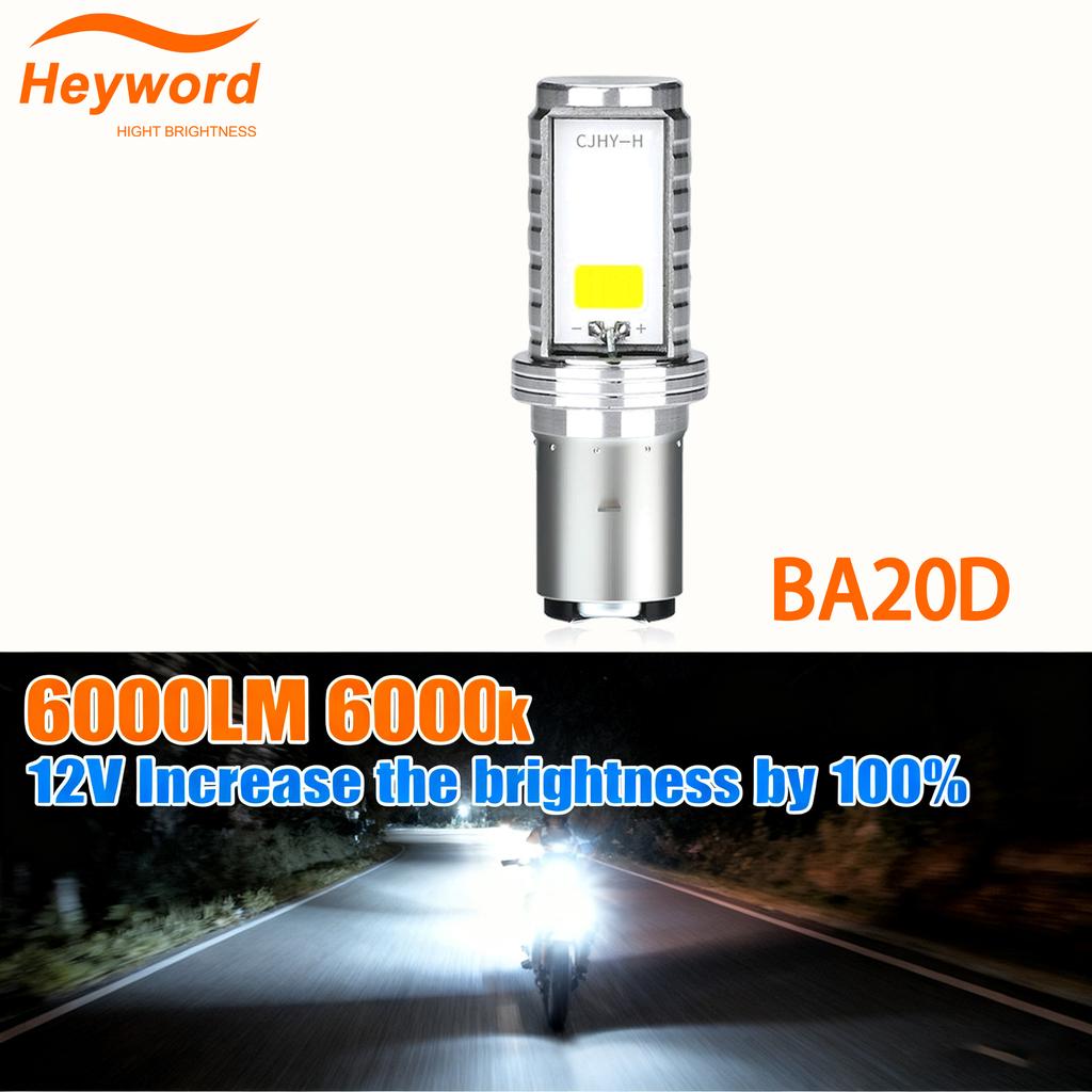 H4 LED Moto H6 BA20D LED Motorcycle Headlight Bulbs 2 Sides COB White 6000K Hi Lo Lamp Scooter Accessories Fog Lights 12V