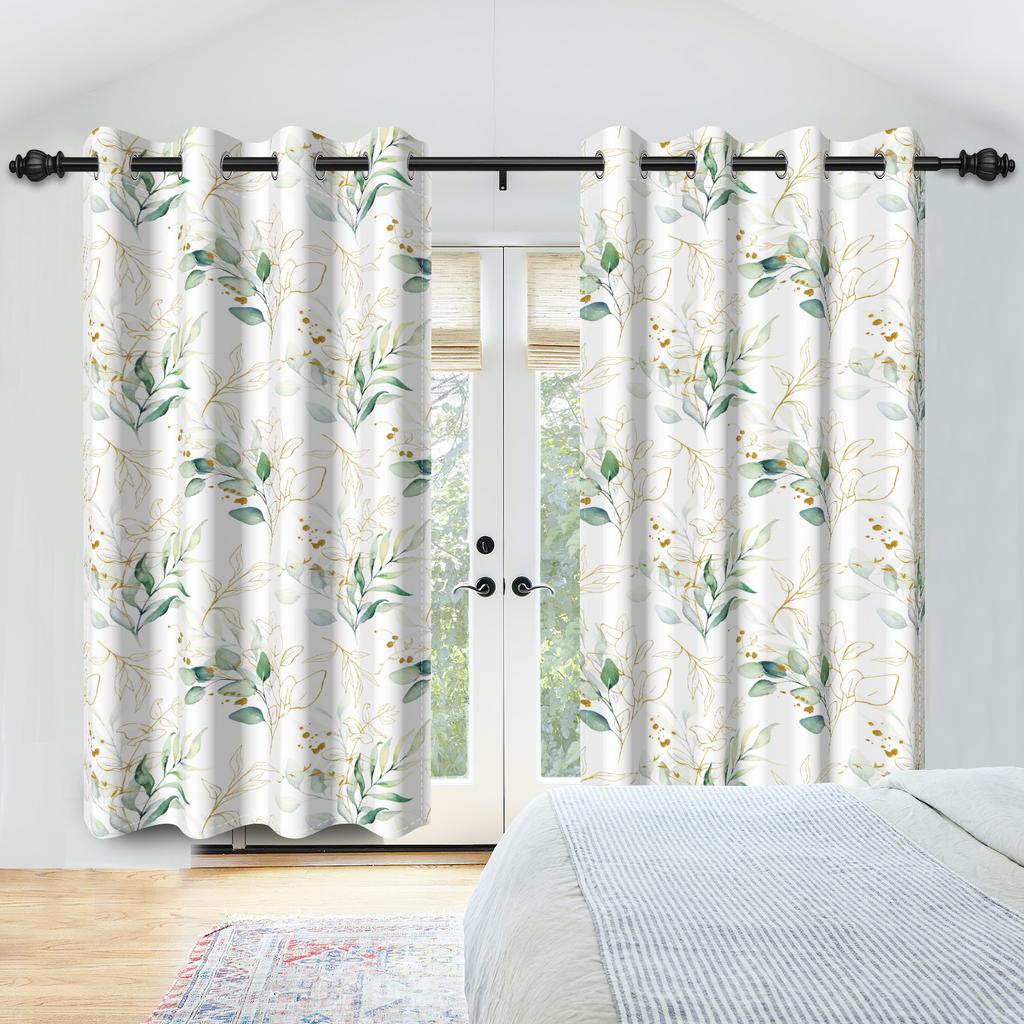 Minimalist Pattern Blackout Curtains Nature Printed Curtains For Living Room Bedroom Kitchen Zen Style Top Grommet Window Drapes