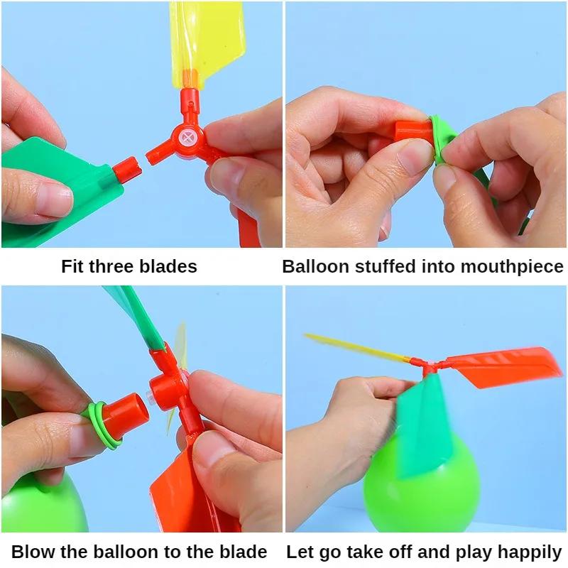 Ballonflugzeug Wissenschaft und Technologie Pädagogisches Spielzeug Technologie Handgemacht DIY Ballonhubschrauber Kreatives Spielzeug für Kinder