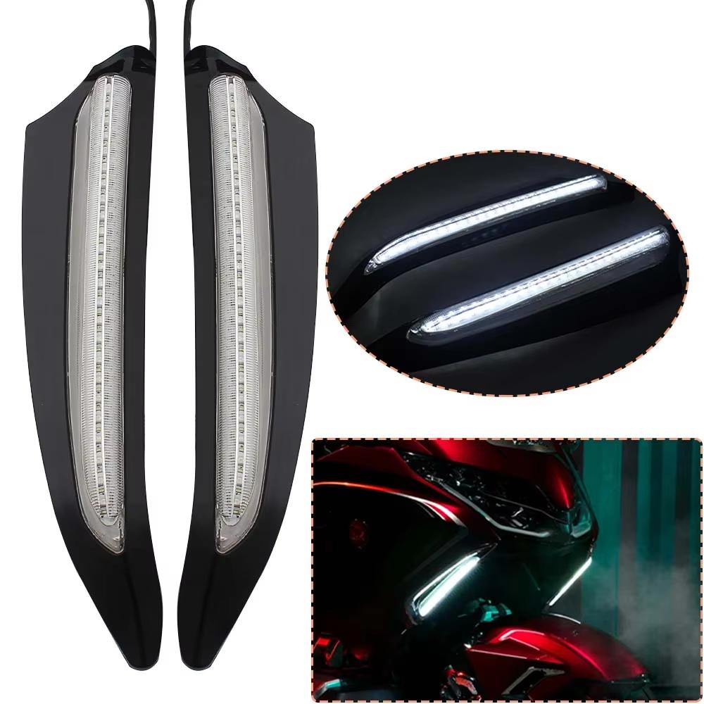 Motorcycle Part Front Lighted Vent Trim LED Light Turn Signal Lamp Kit ABS Plastic For Honda Gold Wing Tour DCT Airbag 2018-up