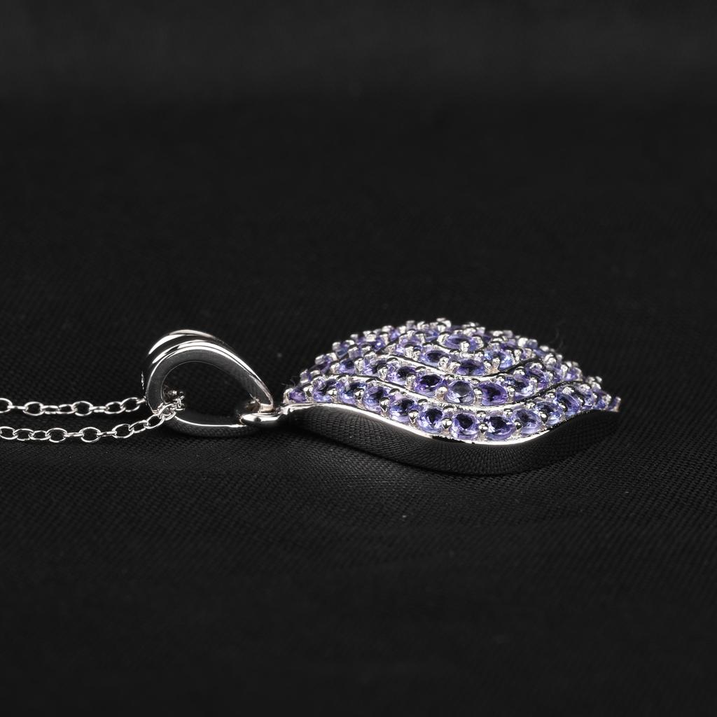 Tanzanite Pendant 925 Sterling Silver Rhodium Gemstone Jewelry Gift for Her