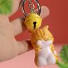 Cute Shy Cat Keychains Chubby Kitten Keyring Trinket Bag Ornament Animal Jewelry