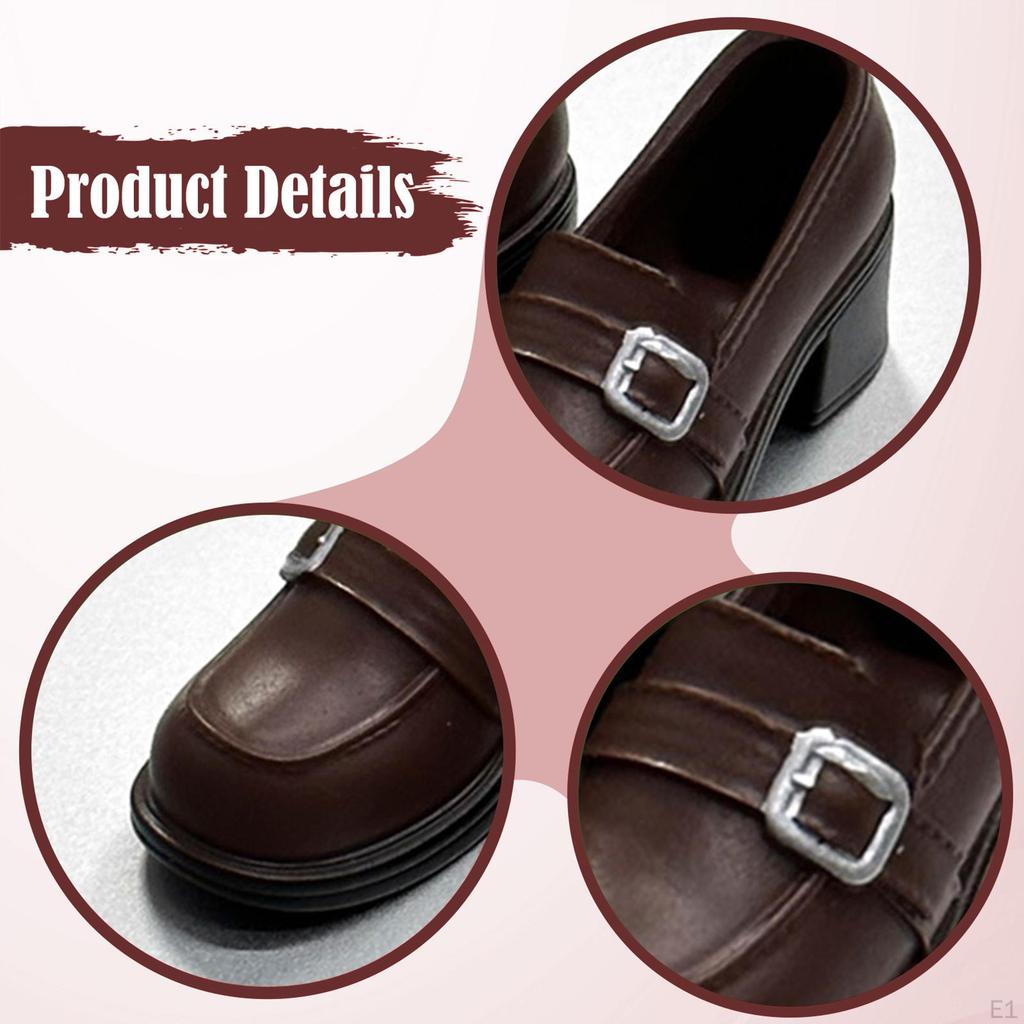 1/6 Scale Female Figure Shoes Doll Footwear,Stylish, Photo Prop Miniature Loafers for 12 inch Action
