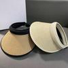 Summer Lightweight Sun Hat with And Rear Hat Foldable Straw Hollow Top Headband