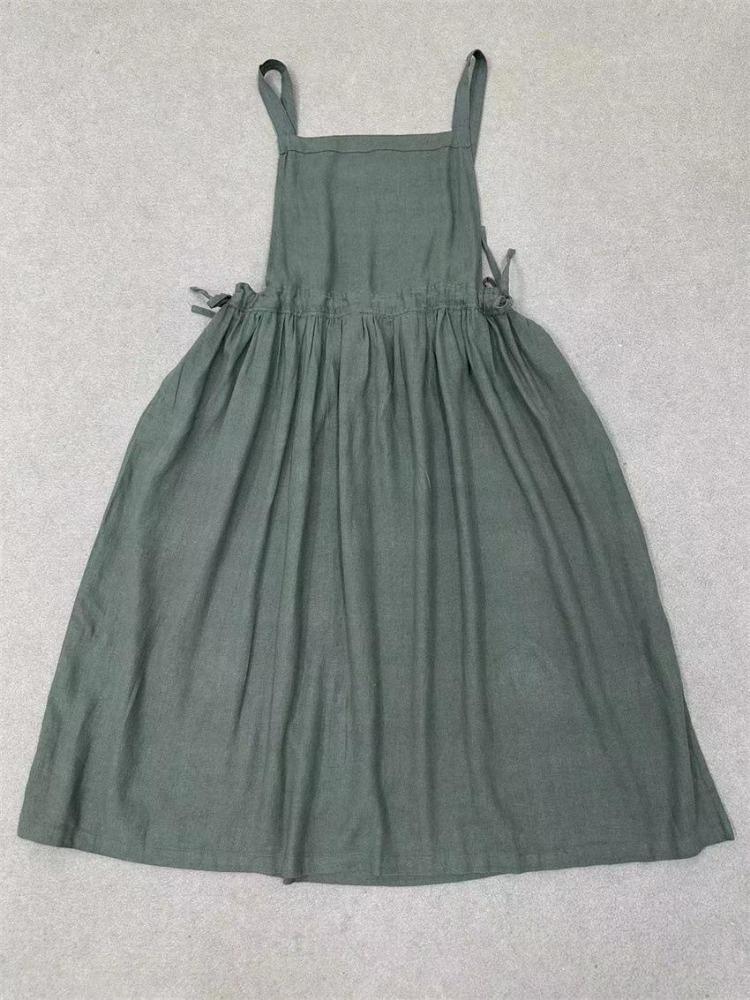 Japanese Style Mori Drawstring Waistband French Long Camisole Dress Johnature Women Large Skirt