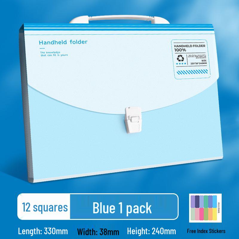 A4 Handheld Accordion Multi-Layer Folder: Large Capacity Document and Test Paper Storage Bag.