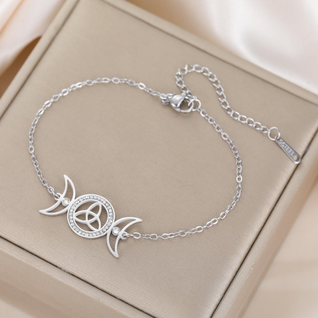 Hecate Bracelet Triple Moon Goddess Protection Bracelet For Women Hekate Lilith Greek Mythology Pagan Wiccan Celtic Knot Jewelry