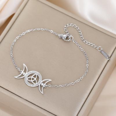 Hecate Bracelet Triple Moon Goddess Protection Bracelet For Women Hekate Lilith Greek Mythology Pagan Wiccan Celtic Knot Jewelry