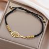Gioiello Sportivo Minimalista in Acciaio Inossidabile con Intaglio Racchetta e Cordino Intrecciato Personalizzabile