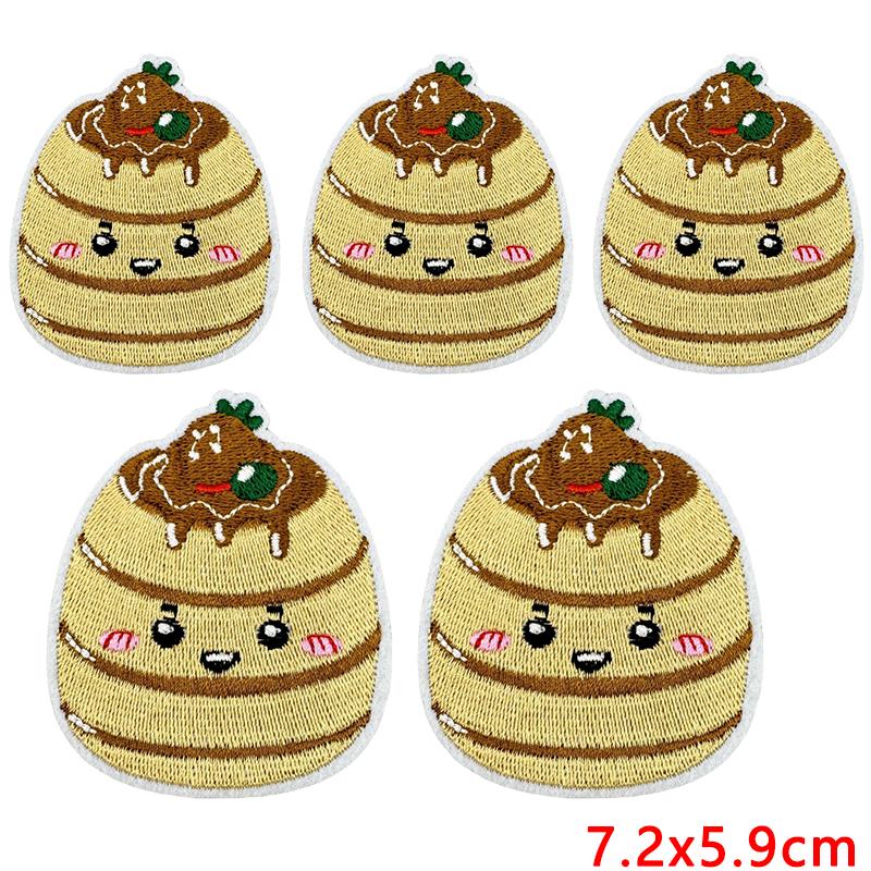 10pcs Wholesale Cute Food Series Embroidery Patches Diy Cartoon Iron On Patches For Clothing Sew Stickers Badge Applique