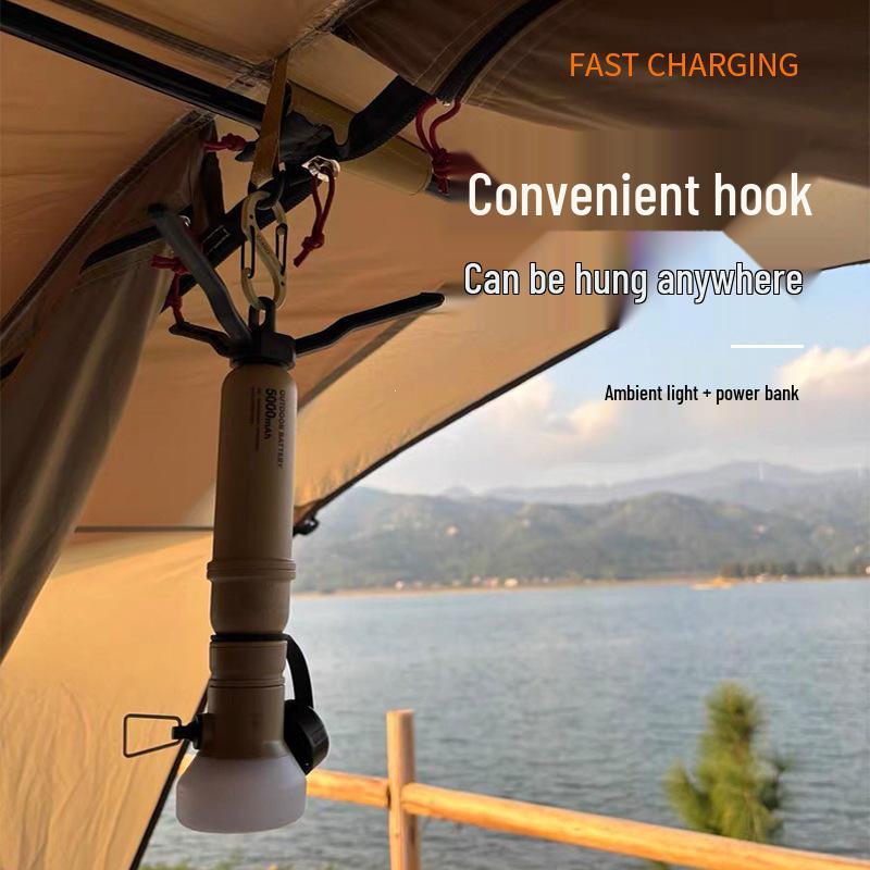 Retro Multifunctional Camping Flashlight: Portable, Long-Lasting Battery, Power Bank, Large Capacity for Outdoor Use