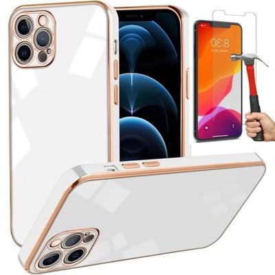 Case - Luxury - for iPhone 12 Pro - Flexible TPU - Anti-scratch - 2 Tempered Glasses