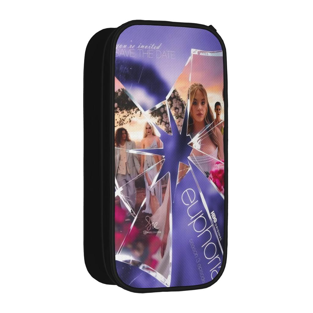 Large Capacity Pen Box Euphorias Season 3 Office Accessories Double Layer Pen Case Girl Make Up Bag Birthday Gift