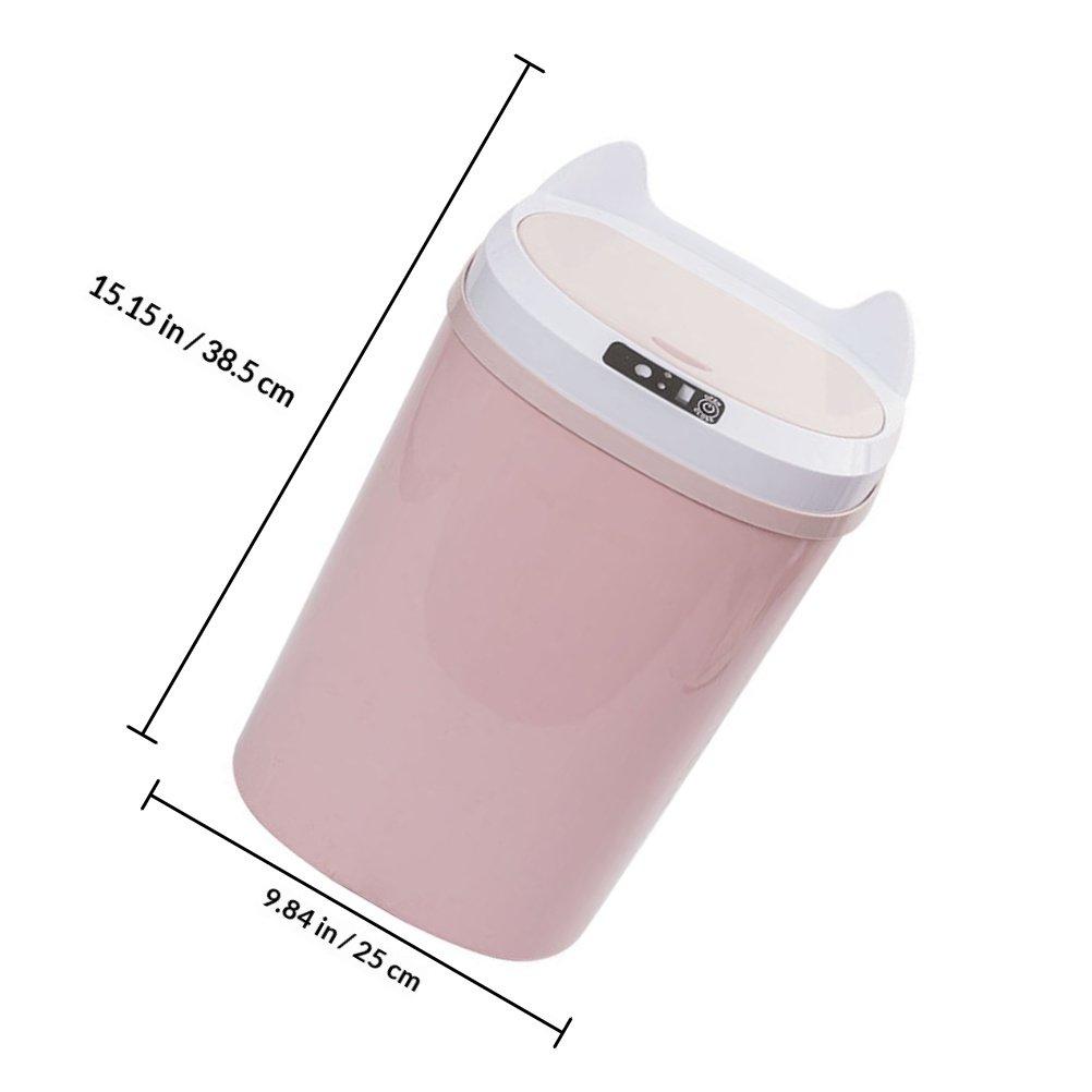 

1Pcs Smart Inductive Trash Can Large Capacity Automatic Sensor Garbage Bin Rechargeable Home Waste Container Intelligent Opening розовый