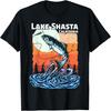 Summer Fishing Retro Sunset California Shasta Lake T-Shirt