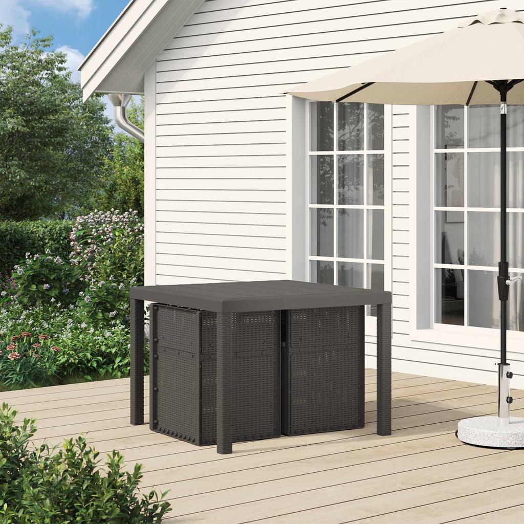 Garden Dining Chairs 2 pcs Light Grey PP