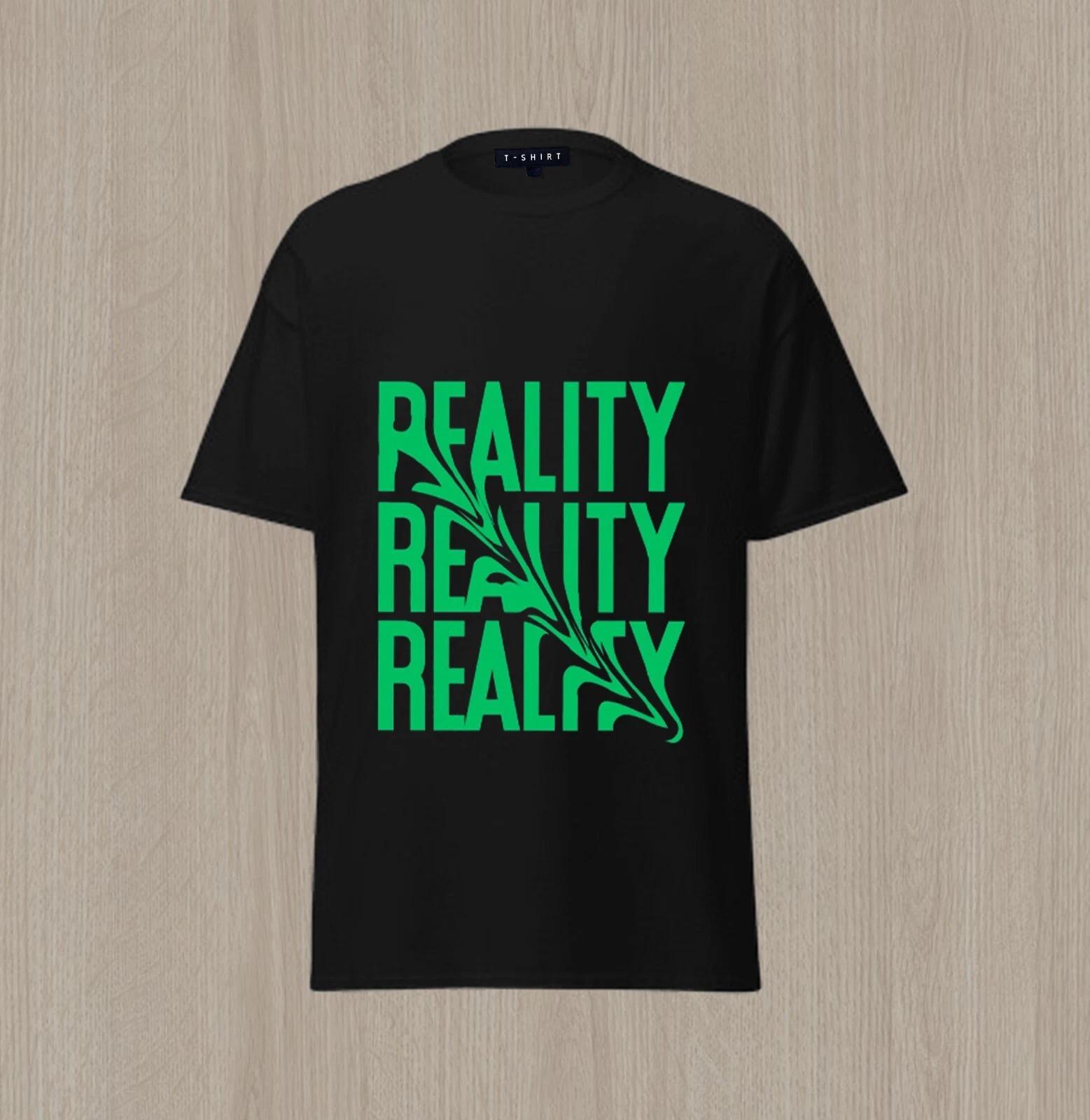 Custom Reality Check Graphic T-shirt Design Unisex Jersey Short Sleeve Tee M