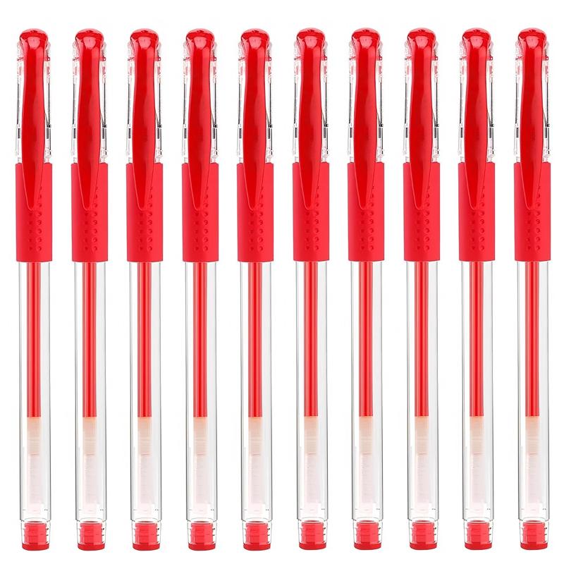 

10Pcs Gel Ink Roller Ball Pen Set 0.5mm Fine Point Black Blue Red Office School Stationery Supplies for Students