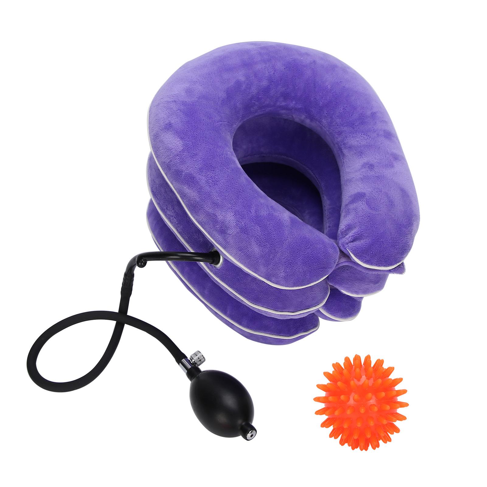 

Надувной шейный воротник Бытовой трактор для вытяжения шеи Поддержка с массажным мячом Фиолетовый фиолетовый
